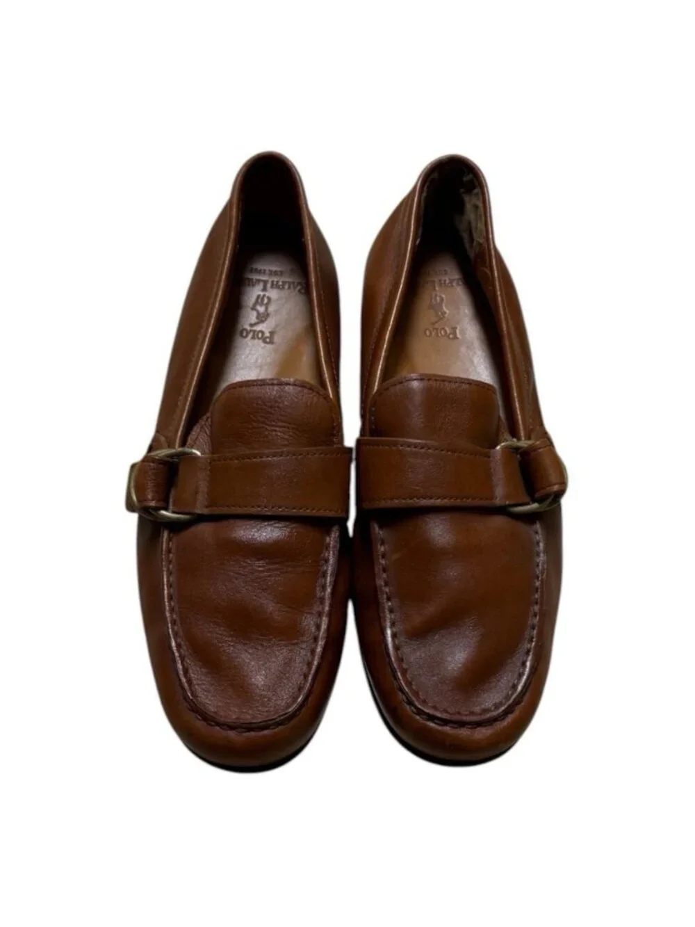Polo Ralph Lauren Alante Brown Leather Loafers Moc Toe Men’s Size 8D